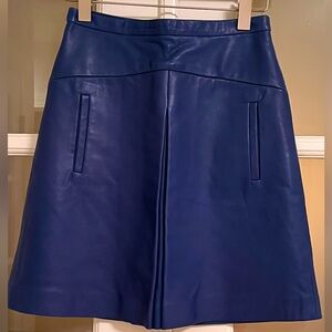 JCrew Collection leather skirt with box pleat